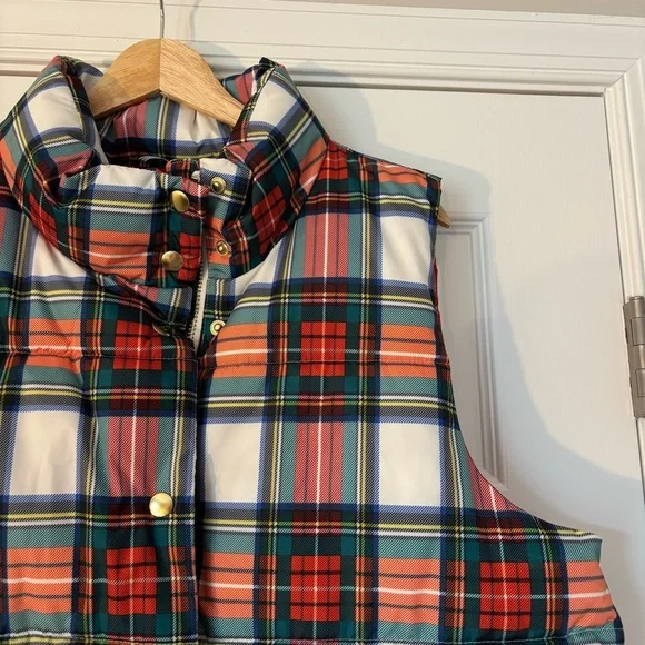 J. Crew Puffer vest with PrimaLoft® in Snowy Stewart tartan L Holiday Christmas - Picture 4 of 14